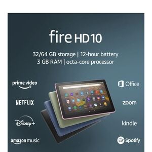 Amazon Fire HD 10 Tablet - Black Factory Reset With Case